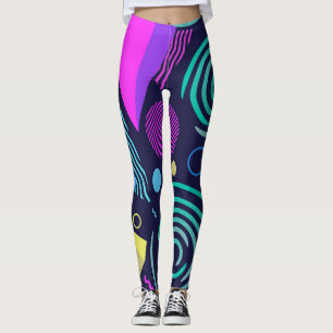 Legging Formas Geométricas do Estilo Memphis