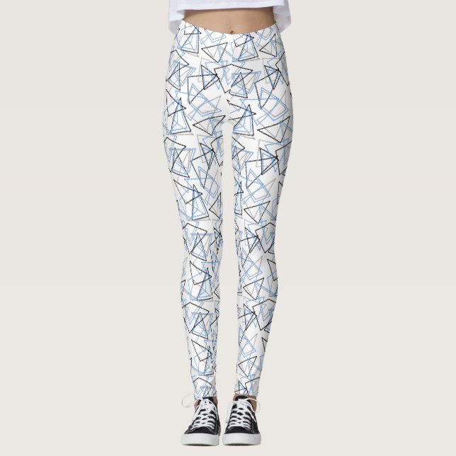 Legging Formas geométricas em giz sobre branco  (Frente)