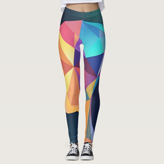 Legging Formas geométricas holográficas em cores variáveis (Frente)