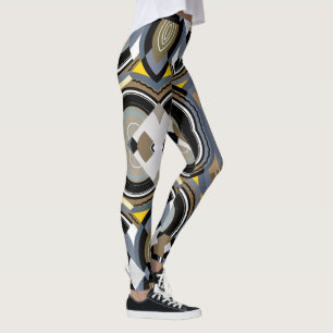 Legging Formas Geométricas Jazz Pochoir Art Déco Antigo