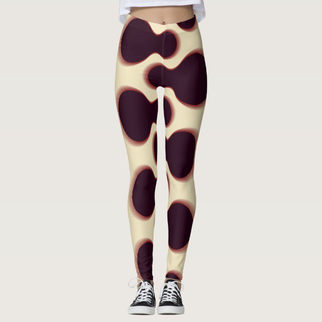 Legging Formas globulares espinhosas, padrão de tons casta (Frente)