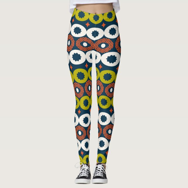 Legging Formas Ovais Africanas: Sem Semente Colorida. (Frente)