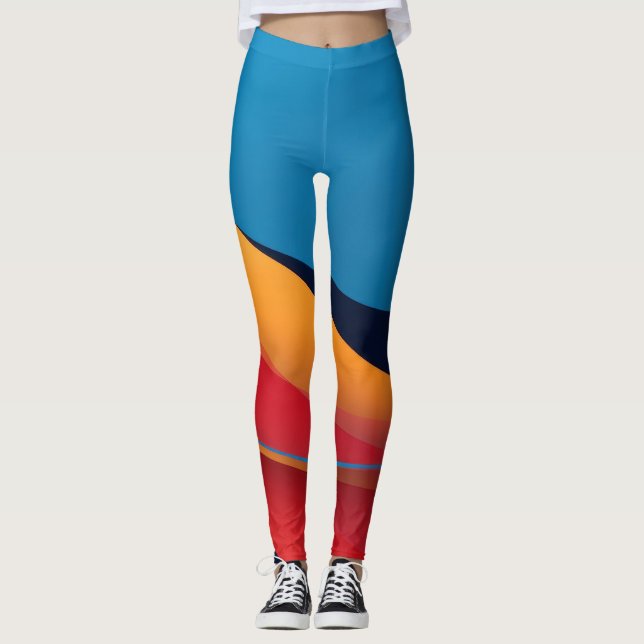 Legging Formas que fluem em cores brilhantes (Frente)