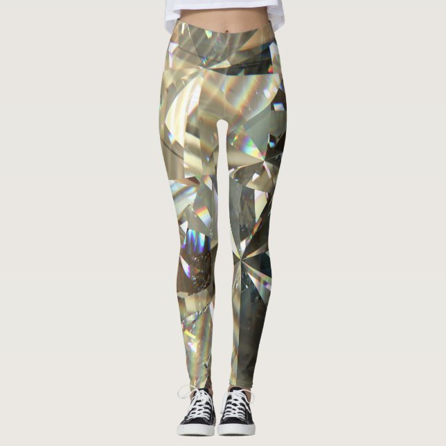 Legging Formas triangulares de diamante: textura em camada (Frente)