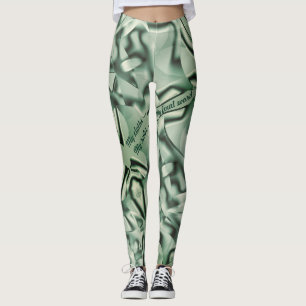 Legging Formas verdes curvas de acrílico, alguns tons de m