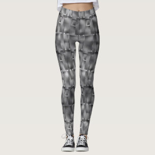 Legging Formatos retangulares de cor de cinza e pontos esc