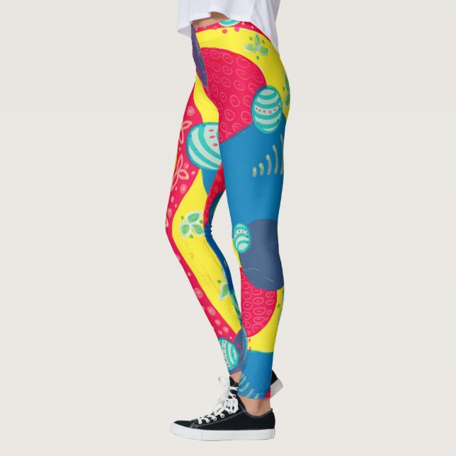 Legging Formulários criativos e formas de arte Abstrato or (Esquerda)