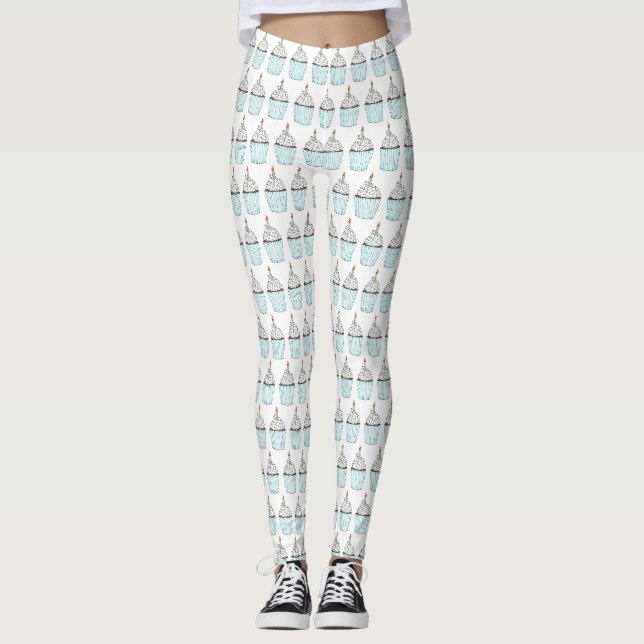 Legging Fosco Birthday Cupcake Sprinkles Candle (Frente)