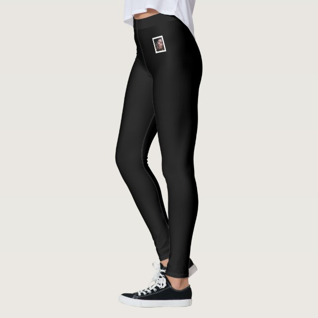 Legging Foto de Mãe de Pet Texto Fofo Branco e Preto Perso (Esquerda)
