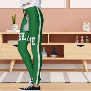 Legging Foto de Pet Gato Siamês de Cinza Verde Personaliza