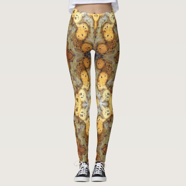 Legging Foto do Rico Natural Leopard Skin Rock (Frente)