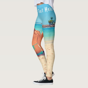 Legging Foto e texto personalizados - seu próprio Design 
