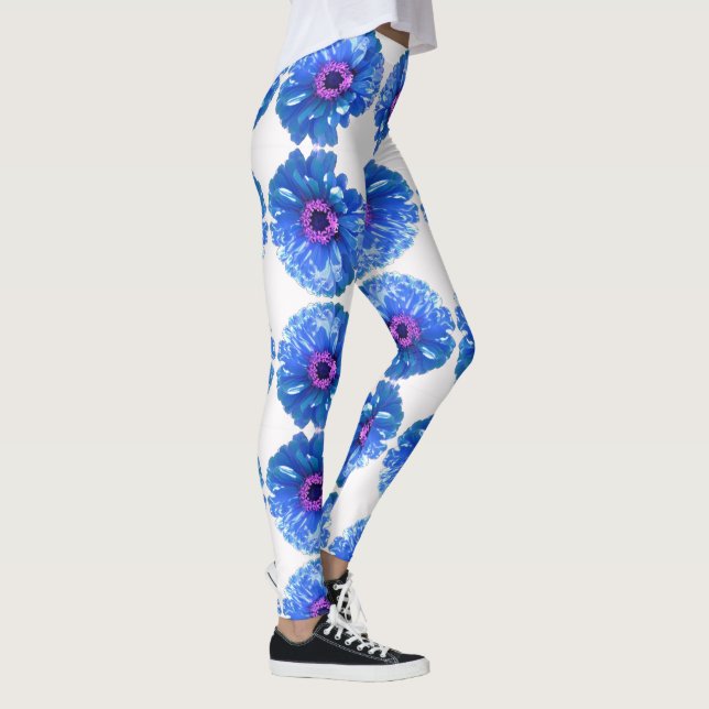 Legging Foto floral azul-margarida (Direita)