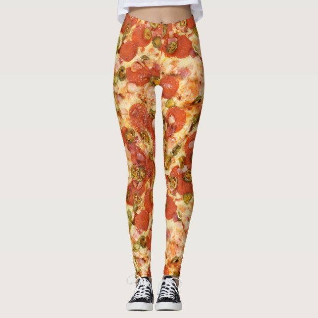 Legging foto inteira deliciosa do jalapeno dos pepperoni (Frente)