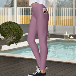Legging Foto Personalizada de Animal Texto Moderno Neutro 