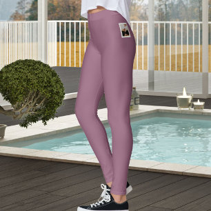 Legging Foto Personalizada de Animal Texto Moderno Neutro 