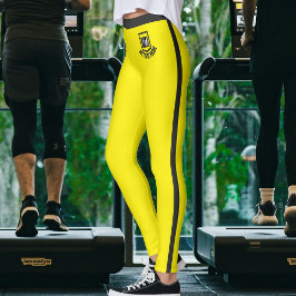 Legging Foto Personalizada do Animal Nome Amarelo Listras