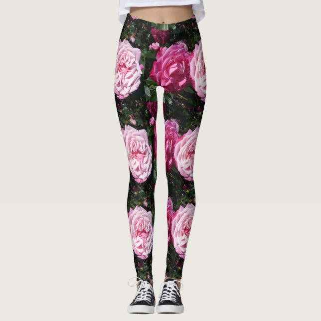 Legging Foto Rosa Rosa Rosa Rosa Rosa, Leggens Florais (Frente)