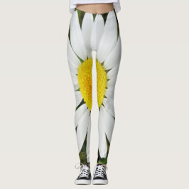 Legging Fotografia Floral da Flor Amarelo Branco