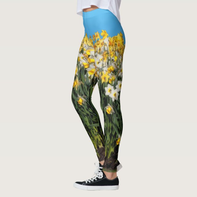 Legging Fotografia Floral de Daffodils De Dois Tons Incrív (Esquerda)