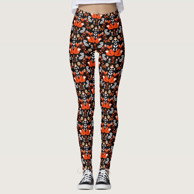Legging Fox Nórdica Scandinávia FolArt (Frente)