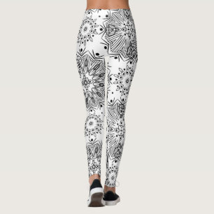 Legging FoxArt,Preto e branco