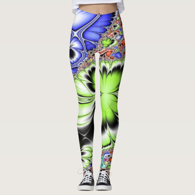 Legging fractal abstrato (Frente)