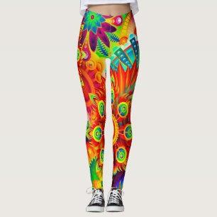 Legging Fractal bonito legal do abstrato psicadélico de