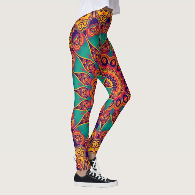 Legging Fractal do caleidoscópio - tatuagem II + suas (Direita)