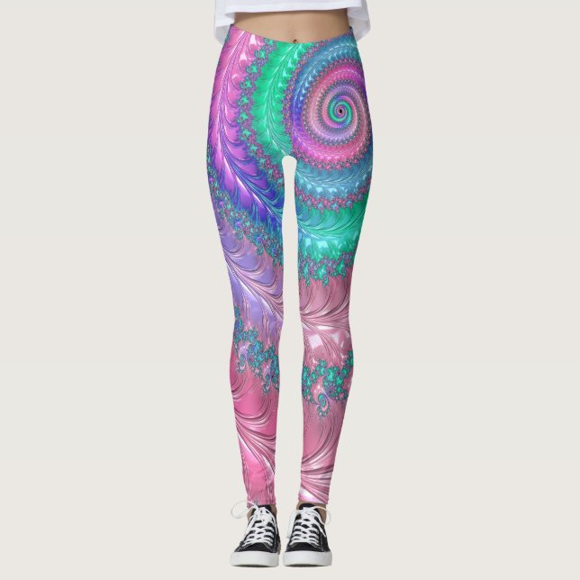 Legging Fractal Espiral De Pedra Funk Trippy (Frente)