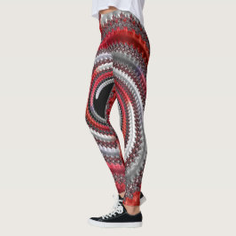 Legging Fractal Espiral Gradiente Vermelho abstrato