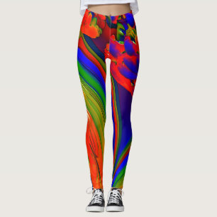 Legging Fractal multicolorido brilhante