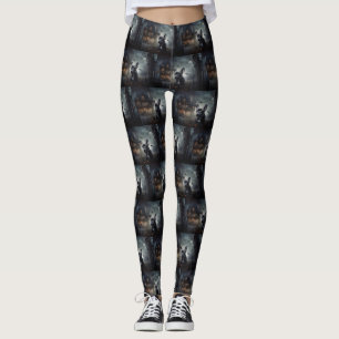 Legging Francês Bulldog Halloween Scary