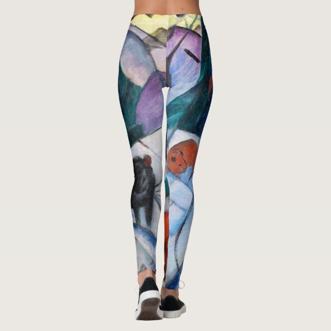 Legging Franz Marc Bison no inverno (bisão vermelha) Mulhe (Verso)