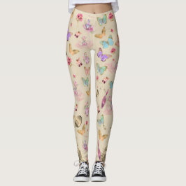 Legging Frascos de perfume, flores, borboletas aquarela