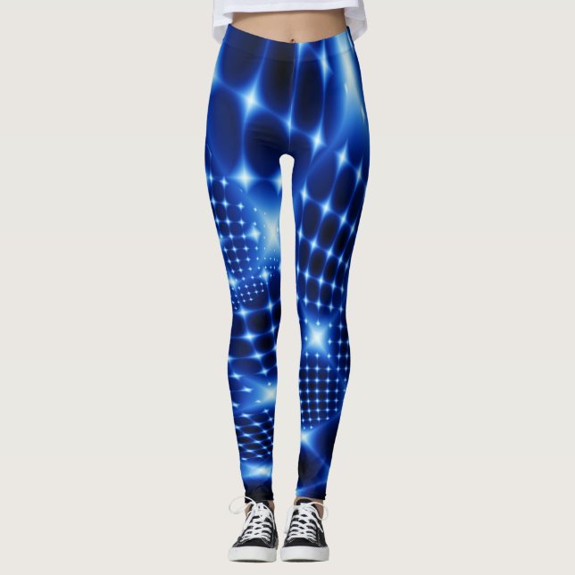 Legging Fratura brilhante azul (Frente)