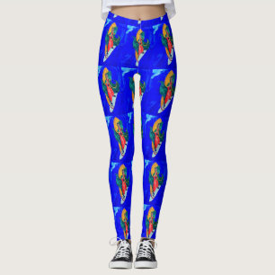 Legging freiras surfando azuis