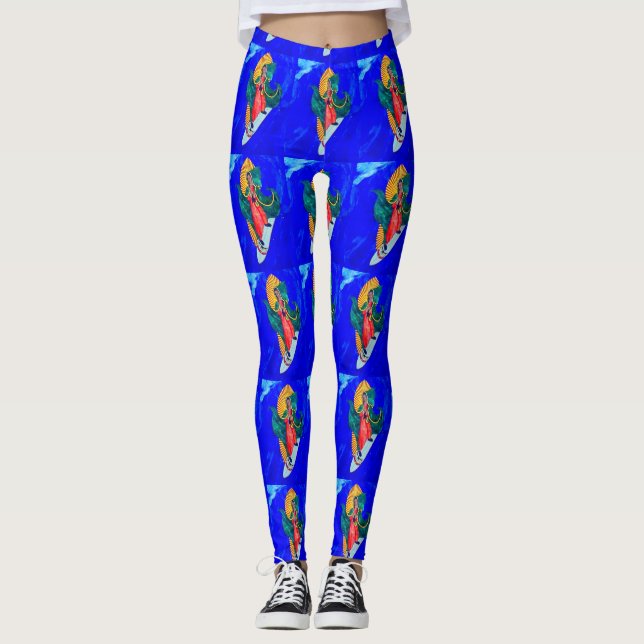 Legging freiras surfando azuis (Frente)