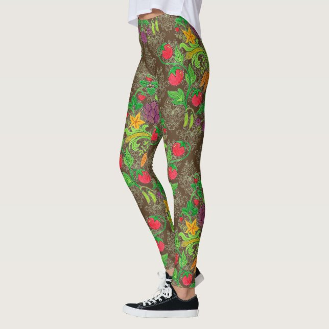 Legging Fresco do Damasco do Jardim (Esquerda)