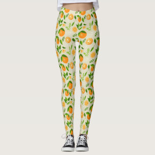 Legging Fresh oranges with flowers and leaves