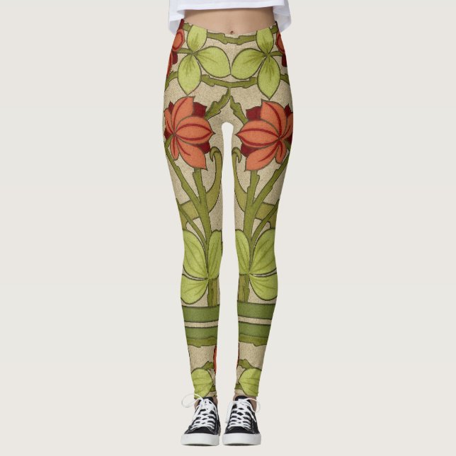 Legging Frieze Border Art Nouveau Floral (Frente)