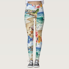 Legging Frio De Areia Em Todo O Padrão De Areia