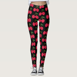 Legging Fruta bonito das cerejas vermelhas felizes feitas