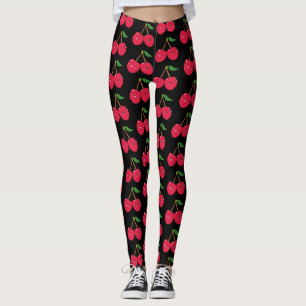 Legging Fruta bonito das cerejas vermelhas felizes feitas