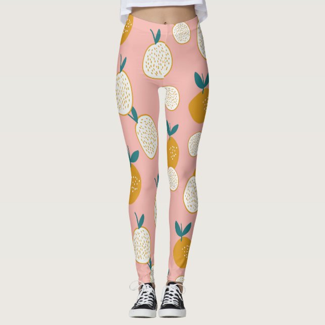 Legging Fruta colorida, padrão de fundo perfeito. (Frente)