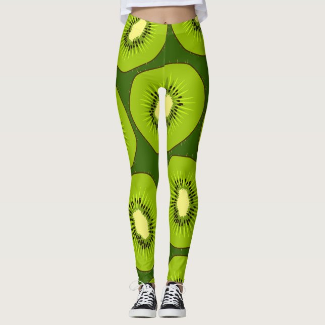 Legging Fruta de Kiwi: verde escuro. (Frente)