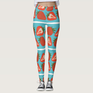 Legging Fruta de morango: Padrão de repetição sem costura.