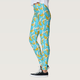 Legging Fruta de Trendy Impressão de Banana Tropical Funky