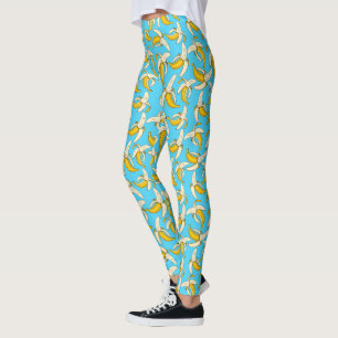 Legging Fruta de Trendy Impressão de Banana Tropical Funky
