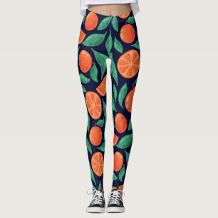 Legging Fruta Laranja: Vintage Colorida Sem Olhos